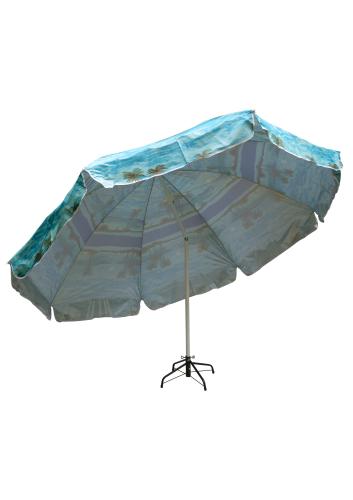 Зонт пляжный фольгированный с наклоном (4 расцветок) 170 см 12 шт/упак М44458 - фото 8